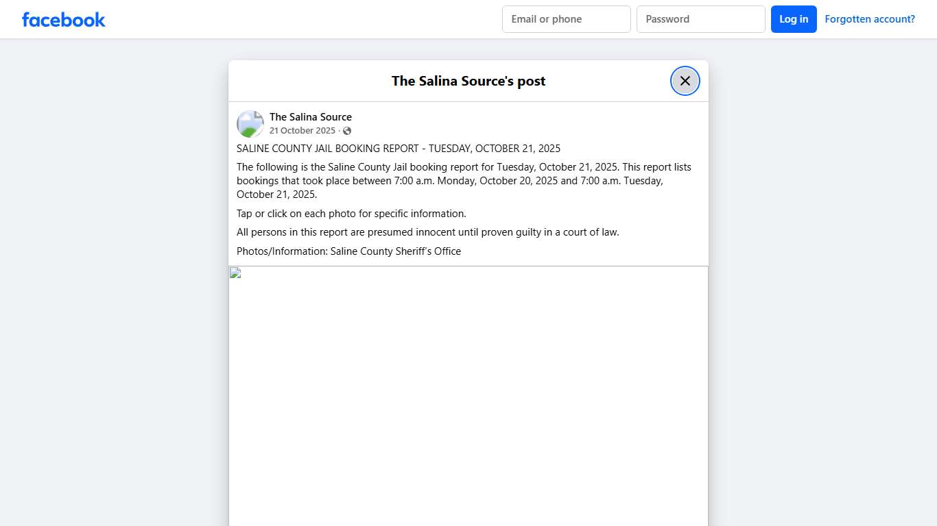 SALINE COUNTY JAIL BOOKING REPORT -... - The Salina Source | Facebook